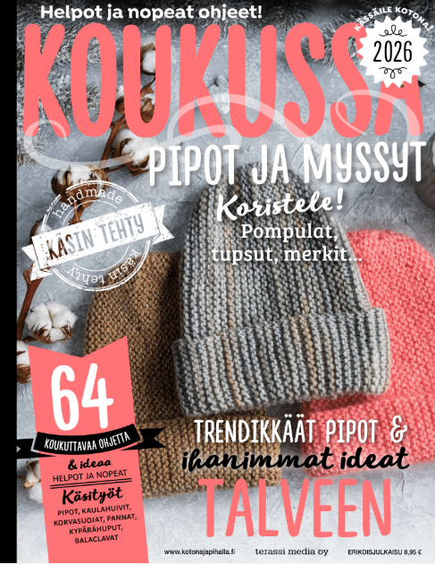 Kansikuva Koukussa: Pipot ja myssyt 2026