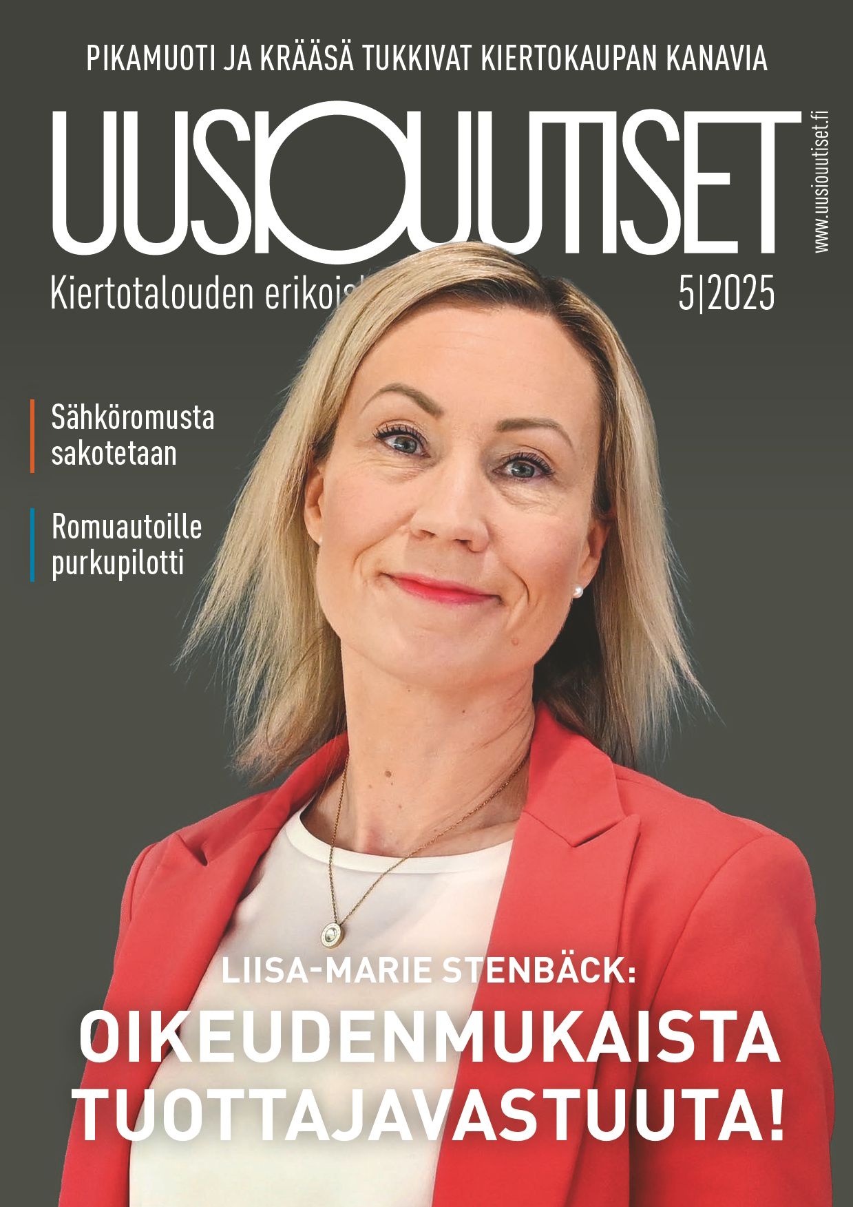 Kiertotalouden erikoislehti Uusiouutiset kansi